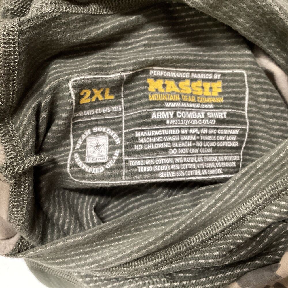 massif mountain gear army combat shirt 2XL W911QY-08-C0149 - Picture 10 of 10